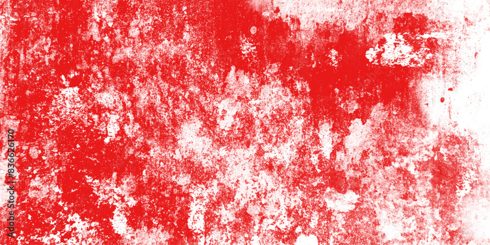 Red old stain concrete wall texture overlay isolated grunge vintage vector abstract background.