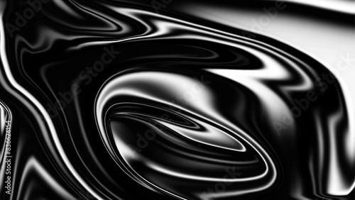 Silver liquify background. Black and white liquid background texture. Abstract dark liquid waves background. Black and white liquify background.