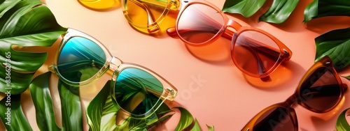 National Sunglasses Day, fashion, matching, colorful, fashionable items, confident and energetic, 4k high-definition wallpapers, backgrounds, generated by AI. photo