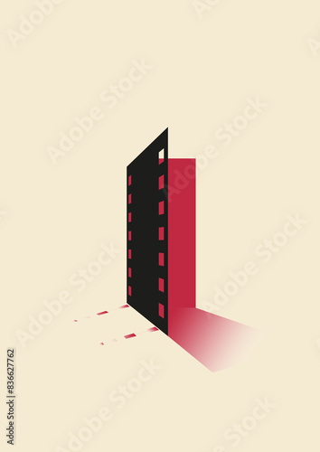 Vector illustration of the film premiere banner. Cinema background. Cinema concept poster. Festival