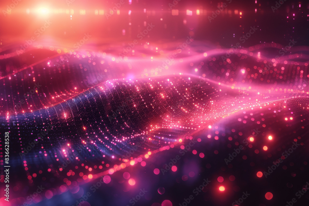 Obraz premium Digital background for tech, AI, neural networks, data, audio, graphics