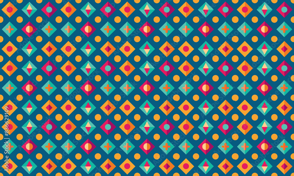 Eclectic Design Geometric Shapes Seamless Pattern for Wallpaper Background Eclectic Design Geometric Shapes Seamless Pattern for Wallpaper Background