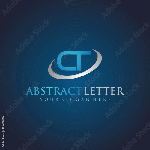 Abstract Letter CT Logo Template. Vector Illustrator