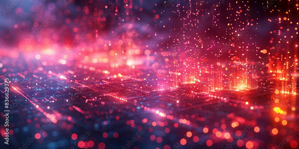 Obraz premium Digital background for tech, AI, neural networks, data, audio, graphics