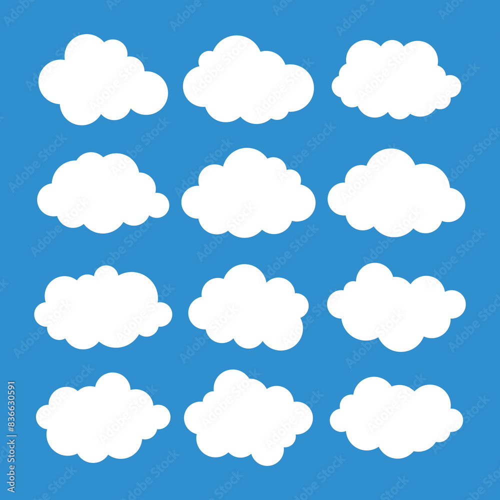 Set of cloud illustration vector Set of cloud illustration vector