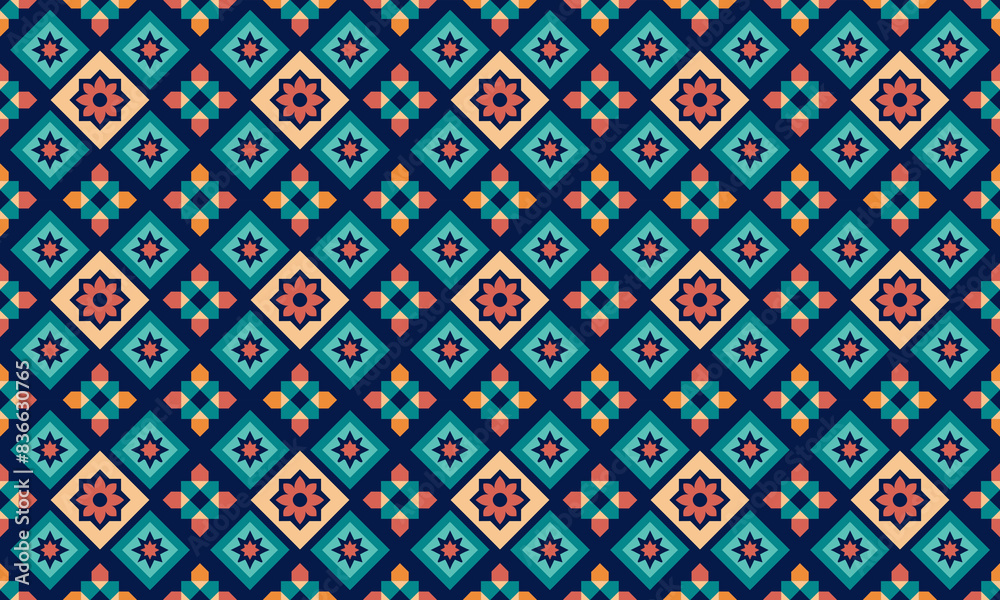 Eclectic Design Geometric Shapes Seamless Pattern for Wallpaper Background