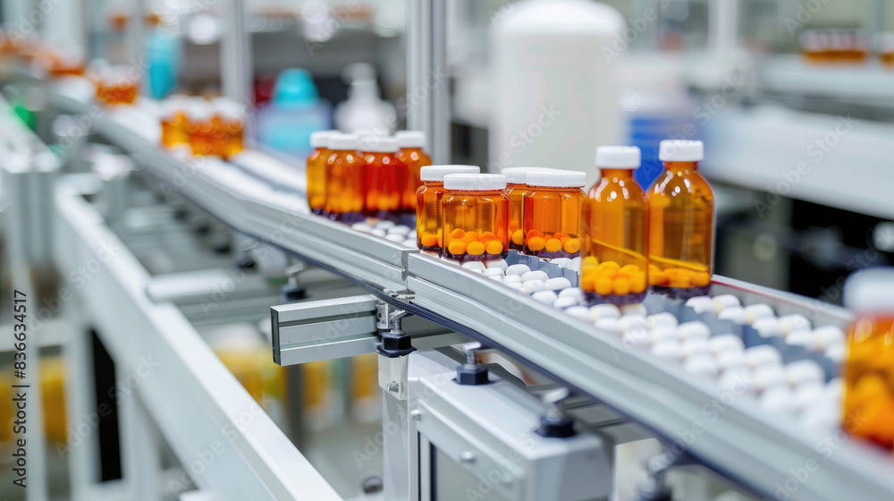 Pharmaceutical Plant with Automated Robots for Vitamin Bottling