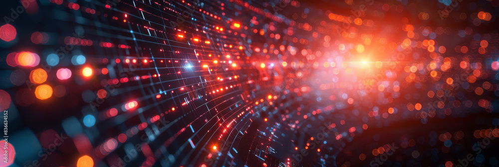 Digital background for tech, AI, neural networks, data, audio, graphics