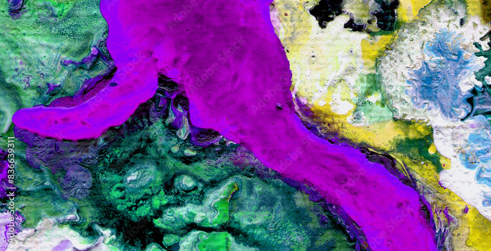 Naklejka premium Dive into the Lively Psychedelic Patterns and Get Lost in an Abstract Masterpiece of Colors and Shapes