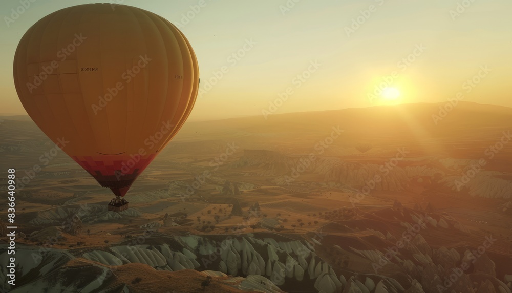 Obraz premium Chasing Dawn: A Magical Hot Air Balloon Ride Over Goreme, Turkey