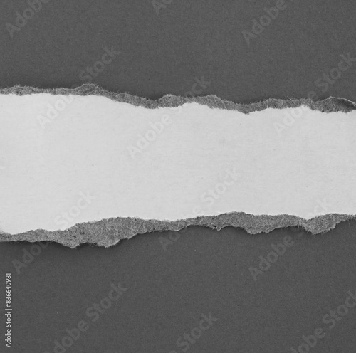 Ripped paper on black background, space for advertising copy.