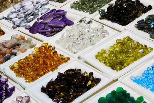 gemstone and decorative rock store with many samples for sale photo