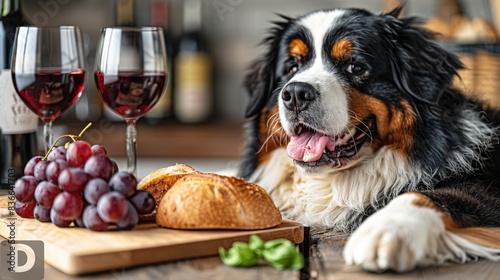 dog and wine photo