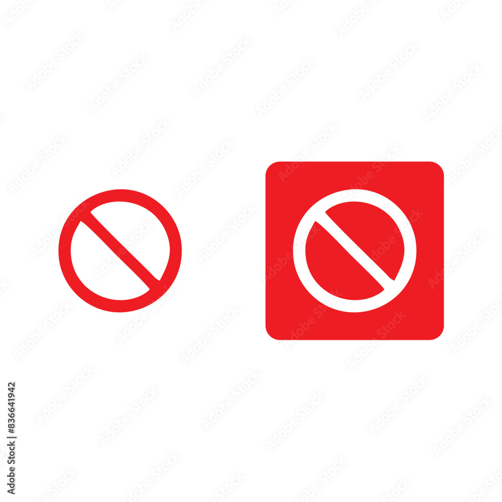 ban icon Set of prohibition sign. Stop symbol. Red ban icon Set stop red sign icon with white hand, do not enter. Warning stop sign - stock vector ban icon Set of prohibition sign. Stop symbol. Red ban icon Set stop red sign icon with white hand, do not enter. Warning stop sign - stock vector