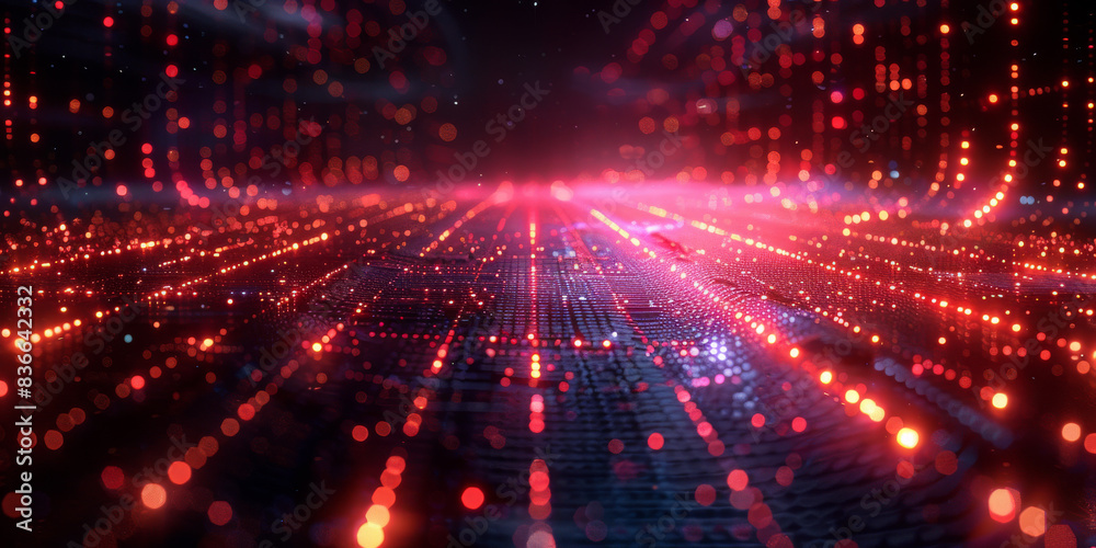 Digital background for tech, AI, neural networks, data, audio, graphics
