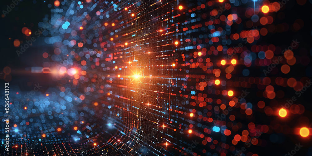 Naklejka premium Digital background for tech, AI, neural networks, data, audio, graphics