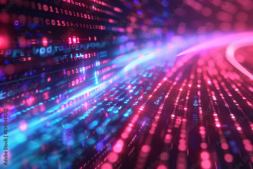 Digital Binary Technology Background created with Generative AI Digital Binary Technology Background created with Generative AI