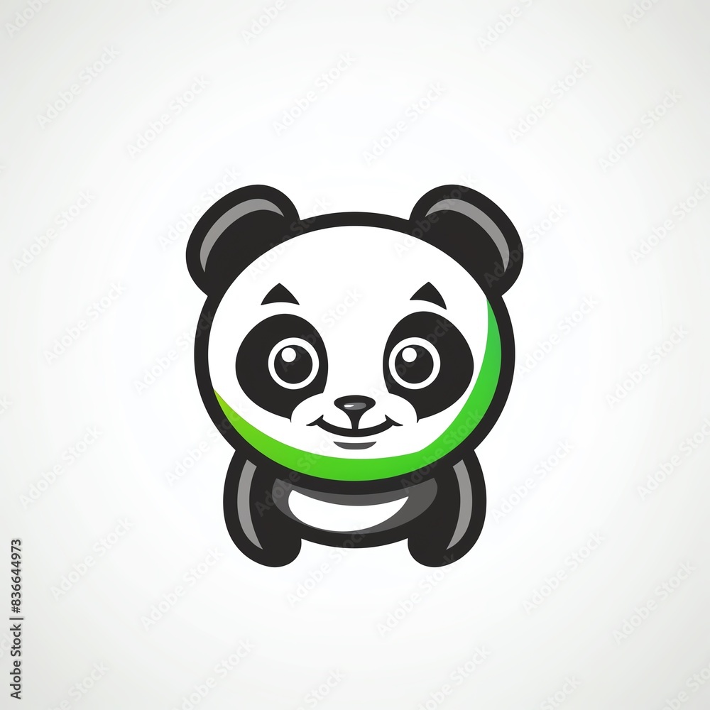 Cute cartoon panda bear sitting on white background Cute cartoon panda bear sitting on white background