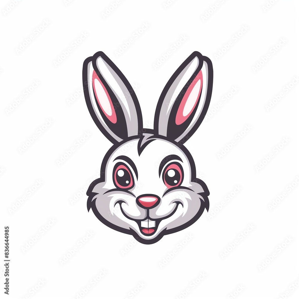 Cute cartoon rabbit with big eyes and a wide smile. Cute cartoon rabbit with big eyes and a wide smile.