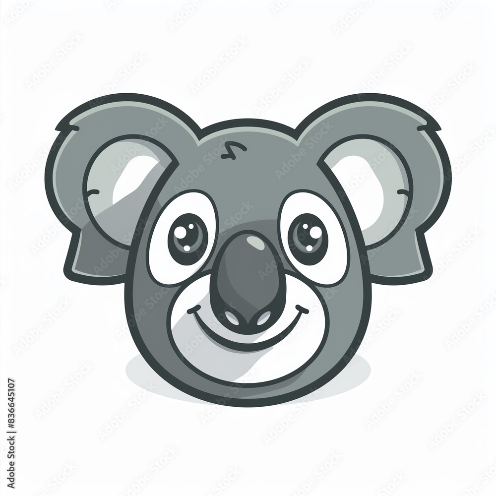 Fototapeta premium Cute cartoon koala face illustration