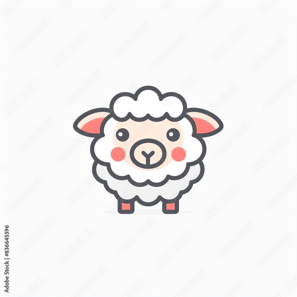 Cute cartoon illustration of a white sheep. Cute cartoon illustration of a white sheep.