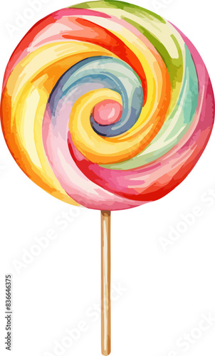 Watercolor candy clipart design illustration