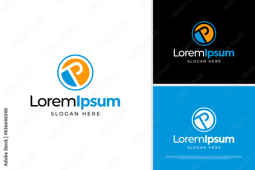 Business letter P logo design concept, initial P circle design vector emblem logo template Business letter P logo design concept, initial P circle design vector emblem logo template