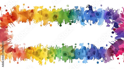 Border of equal signs in rainbow colors photo
