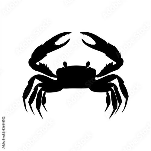 Live crab silhouette isolated on white background. Live crab icon vector illustration design.