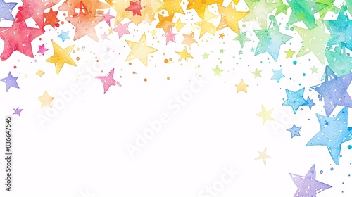 Wallpaper Mural Border of handdrawn rainbow stars Torontodigital.ca
