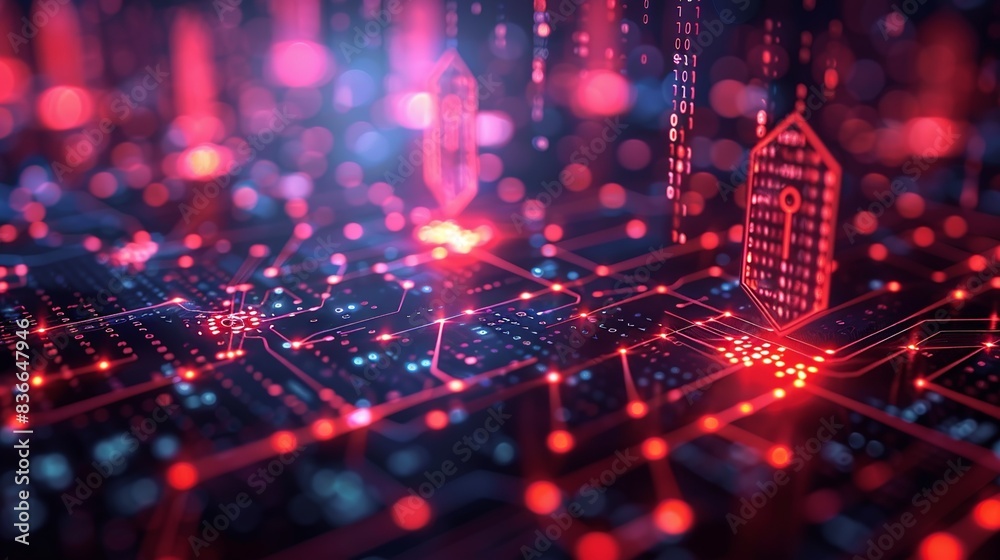 An abstract background with floating data encryption keys and cybersecurity shields, highlighting data protection. Minimal and Simple, An abstract background with floating data encryption keys and cybersecurity shields, highlighting data protection. Minimal and Simple,