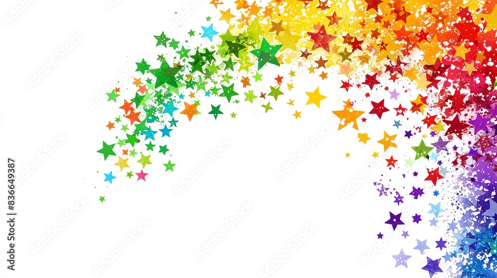 Border with overlapping rainbow stars Border with overlapping rainbow stars