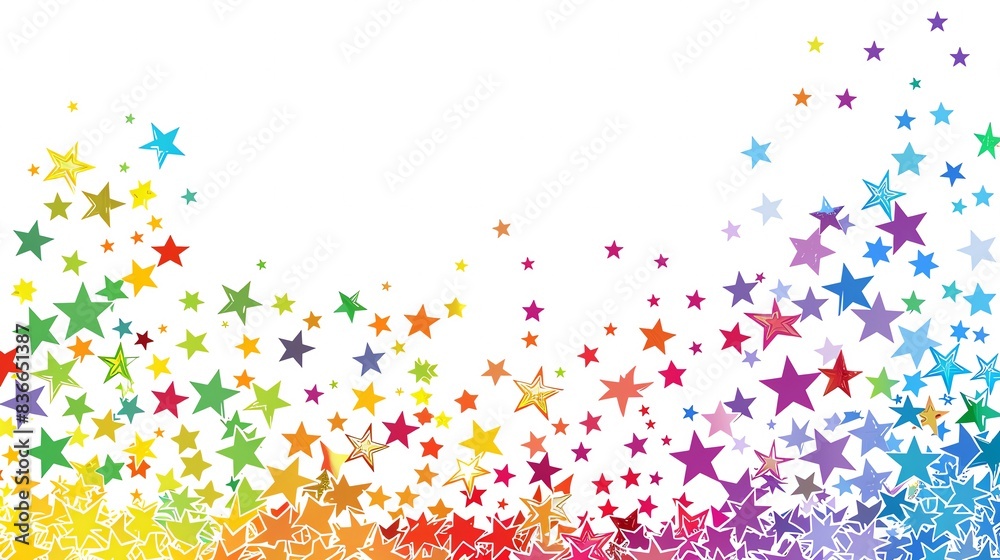 Patterned border with different sized rainbow hearts Patterned border with different sized rainbow hearts