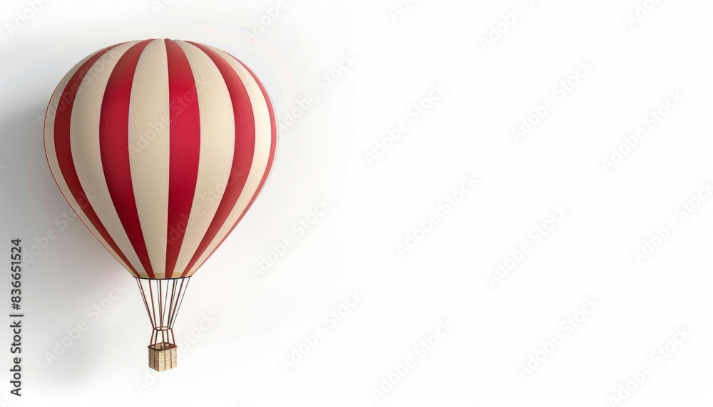 Fototapeta premium Floating in Perfection: The Spectacular Hot Air Balloon in a Shadowless Glow