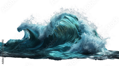 Fototapeta Naklejka Na Ścianę i Meble -  A realistic water wave in light blue colors, with a transparent background