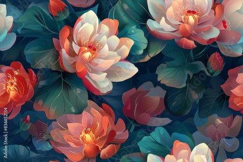 A beautiful seamless petal centric pattern design for versatile applications