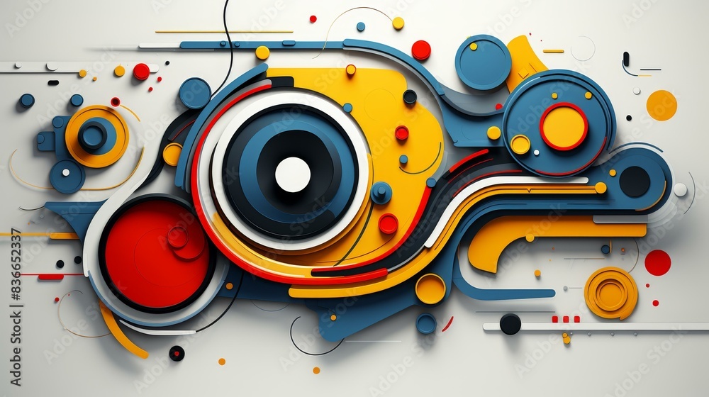 Obraz premium Expressive abstract illustrations with bold lines and organic shapes, featuring high detail and flat texture.