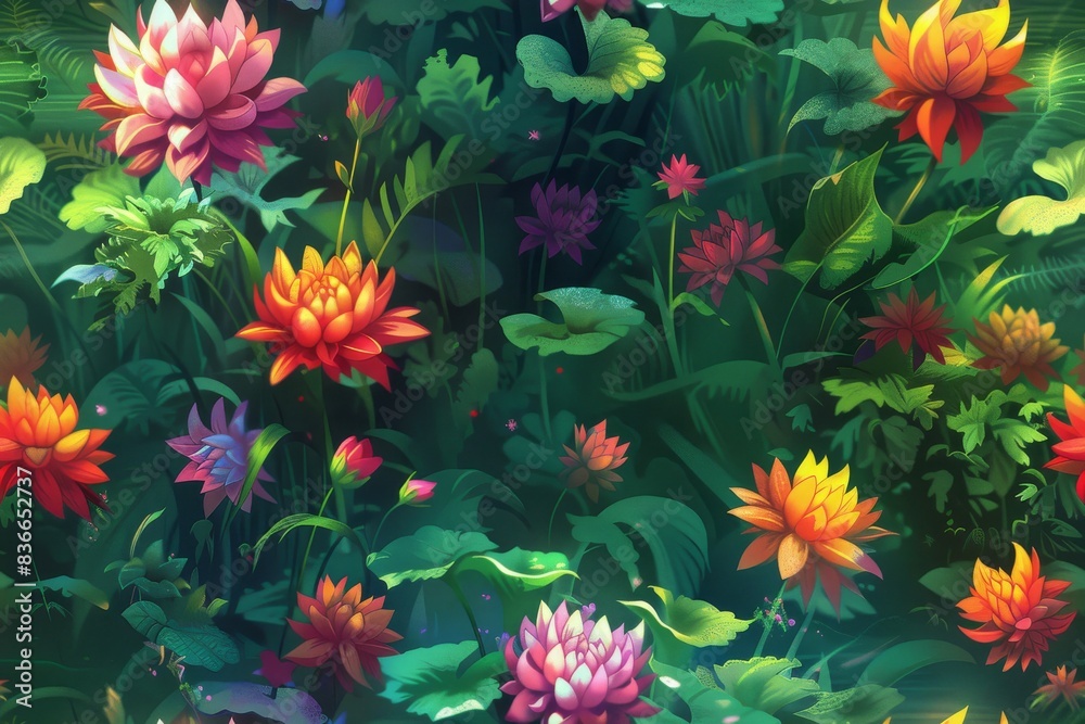 A stunning seamless botanical inspired pattern for versatile usage A stunning seamless botanical inspired pattern for versatile usage