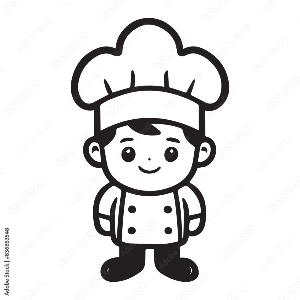 Cartoon Chef Character in Uniform Illustration Cartoon Chef Character in Uniform Illustration