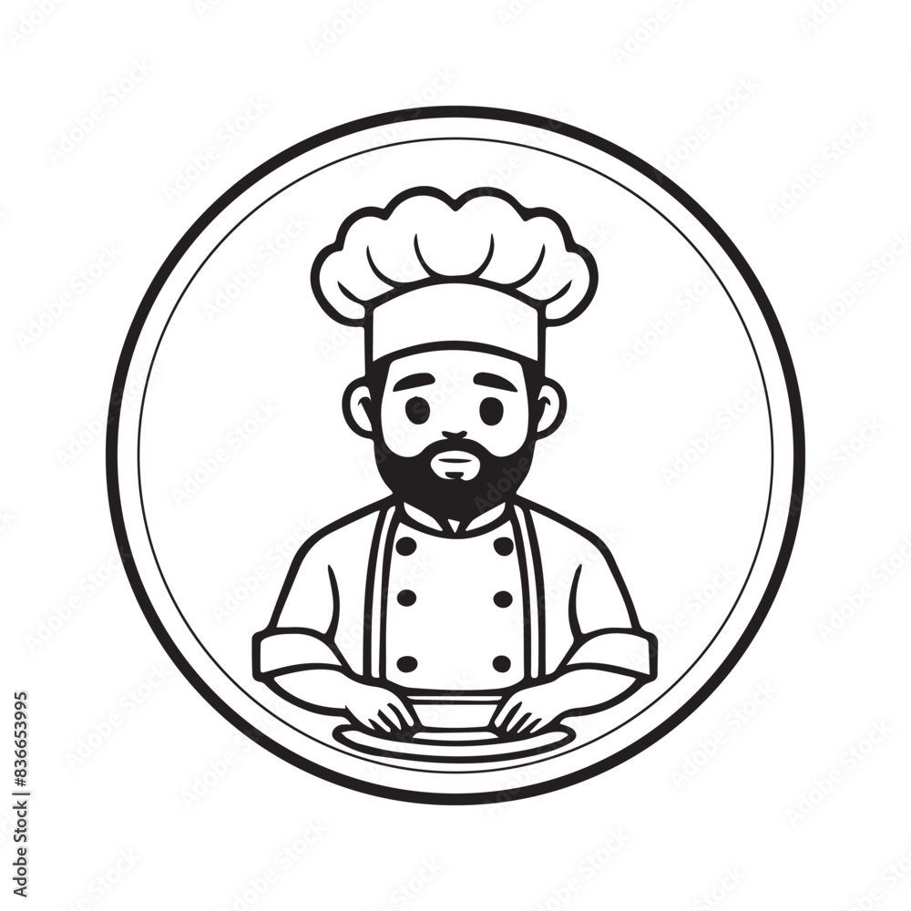 Cartoon Chef Character in Uniform Illustration Cartoon Chef Character in Uniform Illustration