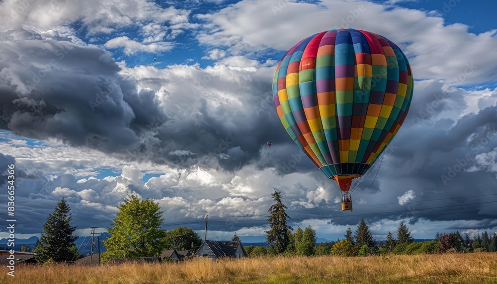 Naklejka premium Floating Serenity: A Colorful Journey Through the Clouds of Washington State