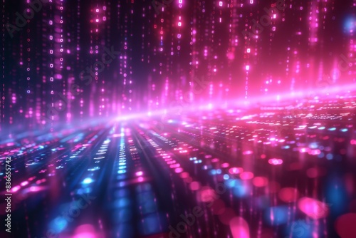 Digital Binary Technology Background created with Generative AI