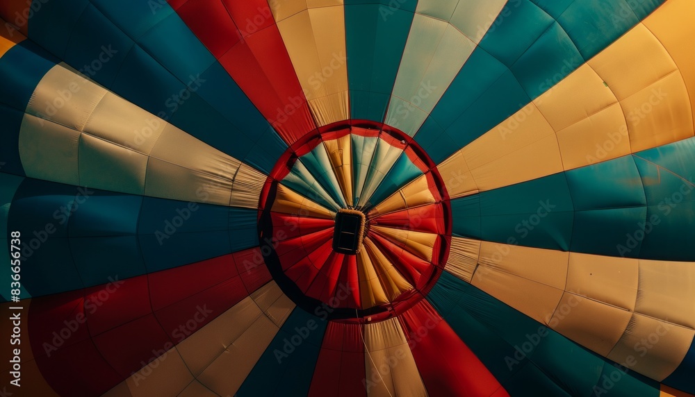 Fototapeta premium Floating Above: An Abstract Perspective from the Top of a Hot Air Balloon