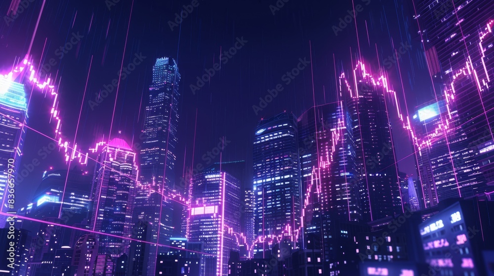 The futuristic city skyline