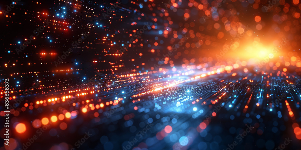 Fototapeta premium Digital background for tech, AI, neural networks, data, audio, graphics