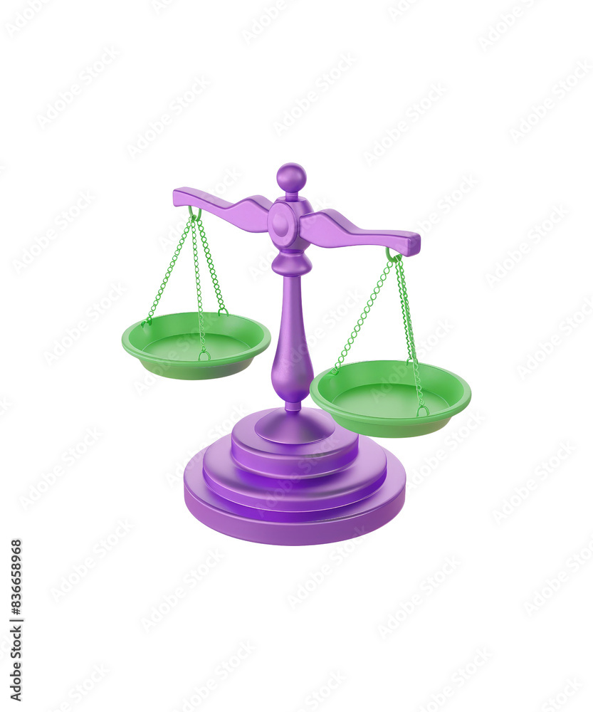A scales of justice, isolated on transparent background A scales of justice, isolated on transparent background