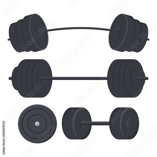 Vector Black Dumbbells Weight Gym Equipment