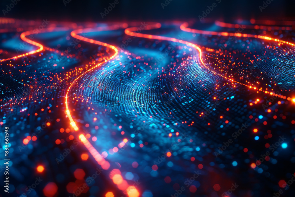 Digital background for tech, AI, neural networks, data, audio, graphics Digital background for tech, AI, neural networks, data, audio, graphics