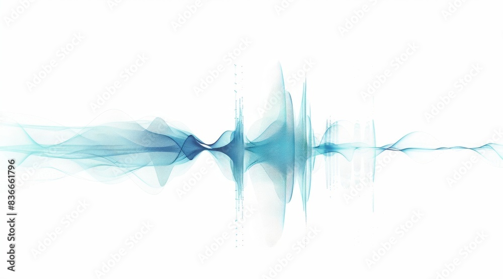 Obraz premium abstract background, music wave digital on white background.