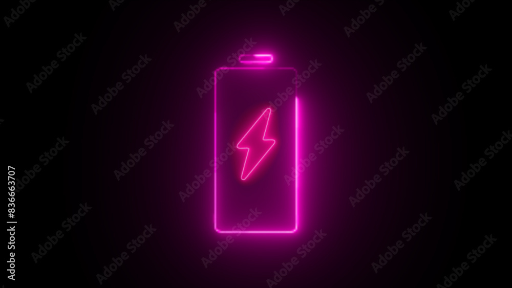 neon lightning bolt, glowing sign. Abstract neon bolt icon with circle on black background Glowing neon battery icon. power and electricity accumulator battery. neon lightning bolt, glowing sign. Abstract neon bolt icon with circle on black background Glowing neon battery icon. power and electricity accumulator battery.